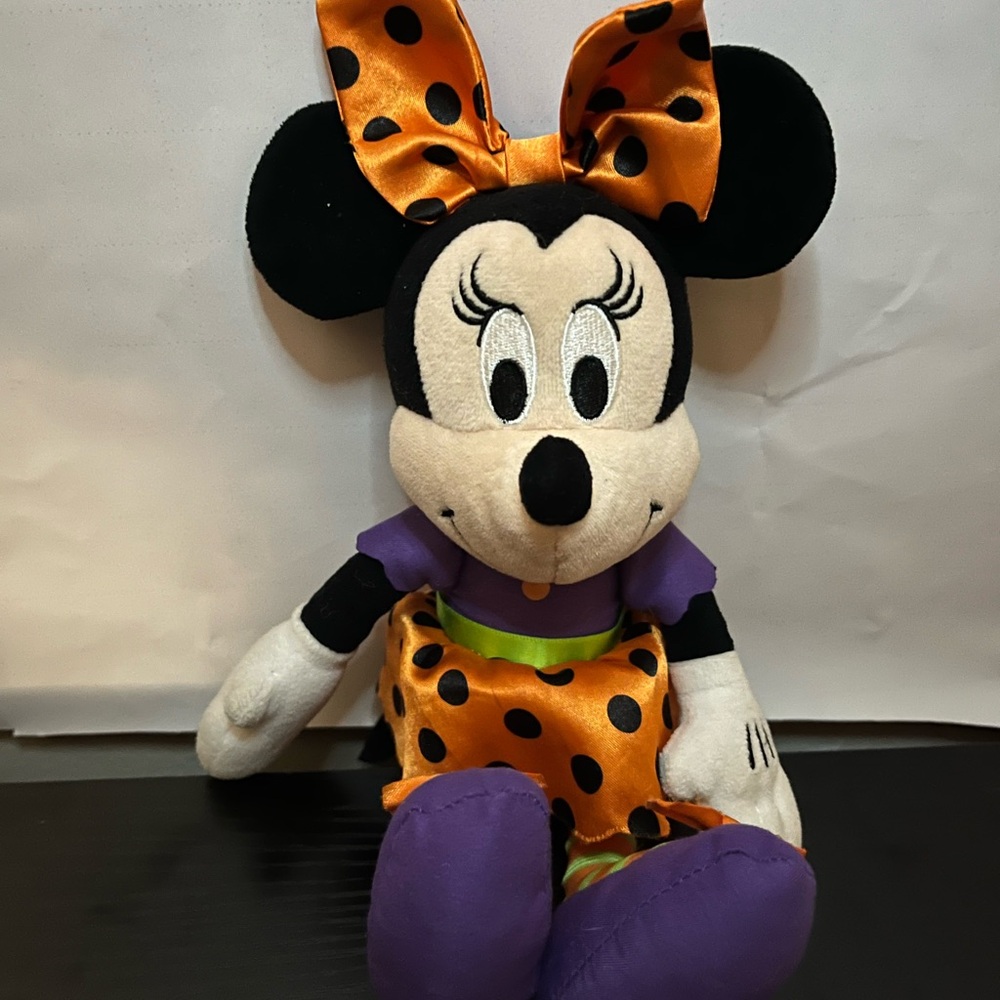 Disney Minnie Mouse Plush Toy - Black, Orange, and Purple